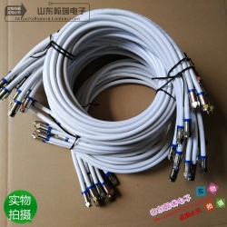 推荐：纯铜四屏蔽线+挤压纯铜防水F头=成品线，连接线跳线2米长，可根据客户要求定做长度